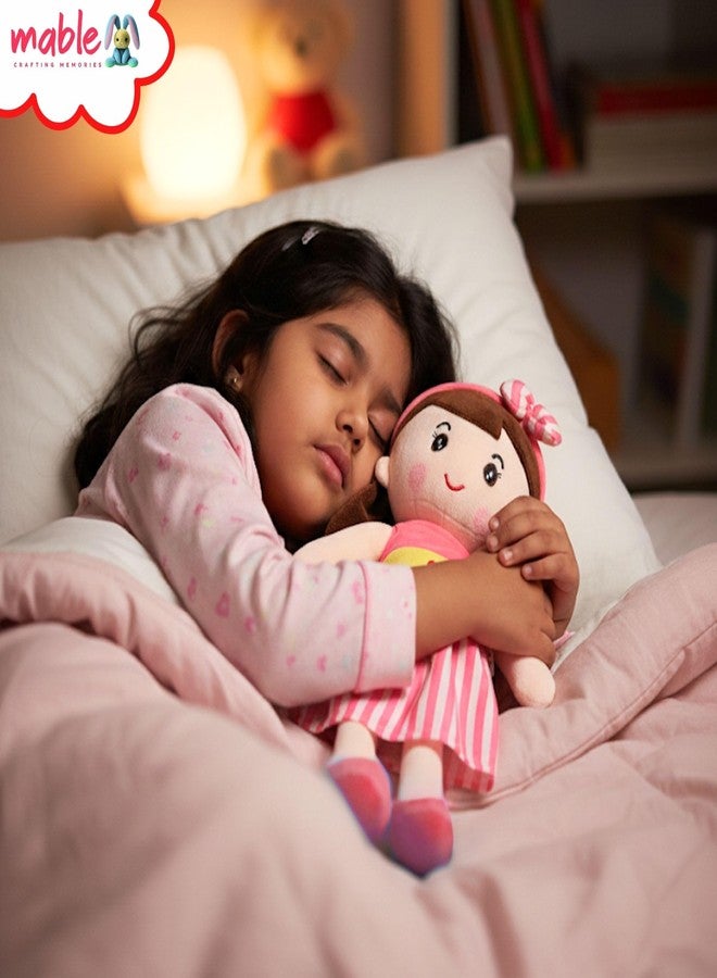 MABLE Soft Doll for Girls | Cute Plush Baby Doll Toy with Colourful Hairband | Huggable Stuffed Doll Gift for Kids, Girls, Toddlers & Babies Age 3 to 5 Years (60CM Pink) - Image 4